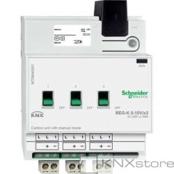 Schneider Electric KNX řídicí jednotka 0-10V/1-10V REG-K/3-násobná+manuální režim