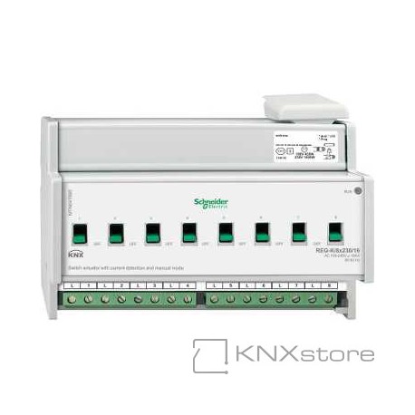 KNX spínací akční člen REG-K/8x230/16+manuální režim+detekce proudu
