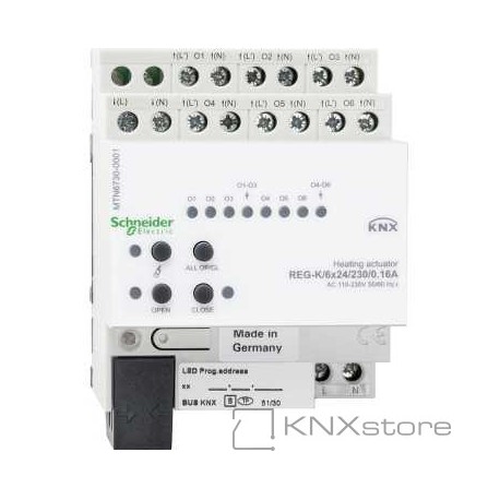 KNX akční člen topení REG-K/6x24/230/0,16A