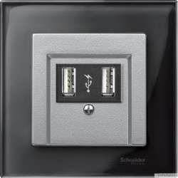 Schneider Electric Centrální kryt se čtvercovým otvorem pro KNX USB rozhraní zap., System M, Aluminium