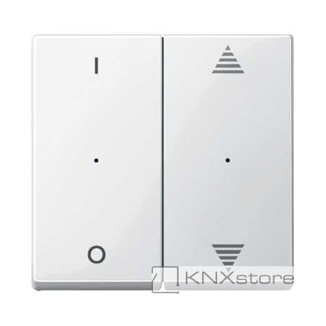 Schneider Electric Merten KNX - System M - kryty pro 2-násobný tlač. modul - 1/0+šipky - polar wh.