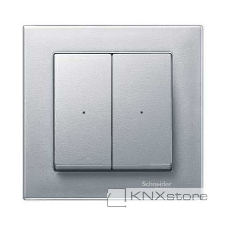 Schneider Electric Merten KNX - System M - kryty pro 2-násobný tlač. modul - aluminium